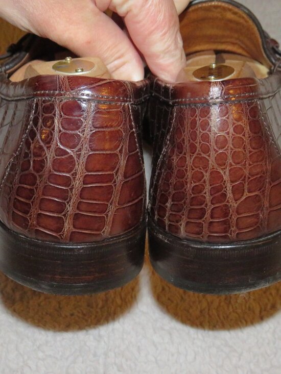 Ralph Lauren Purple Label Burgundy Crocodile Buckle Stirup Loafers 10D main image 10